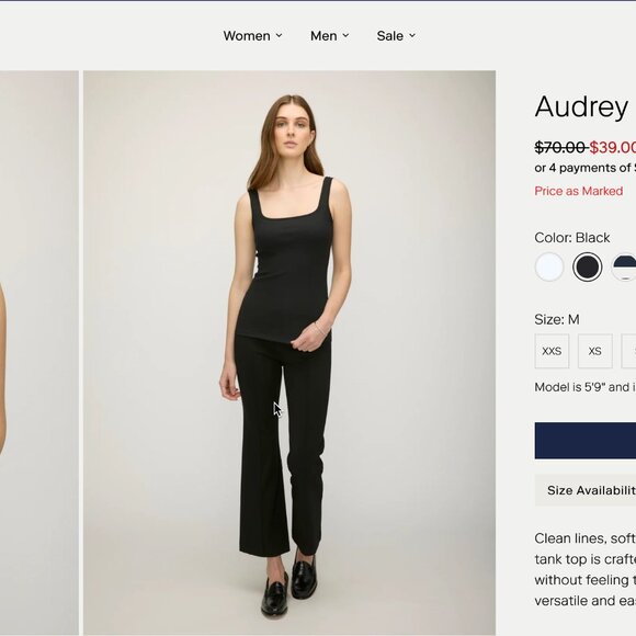 Kit and Ace | Size M | Audrey Square Neck Tank - Picture 1 of 5